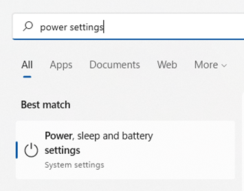 Power Settings Power Settings